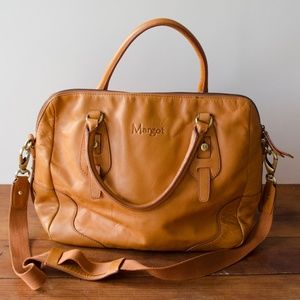 Margot by Anthropology camel leather satchel bag